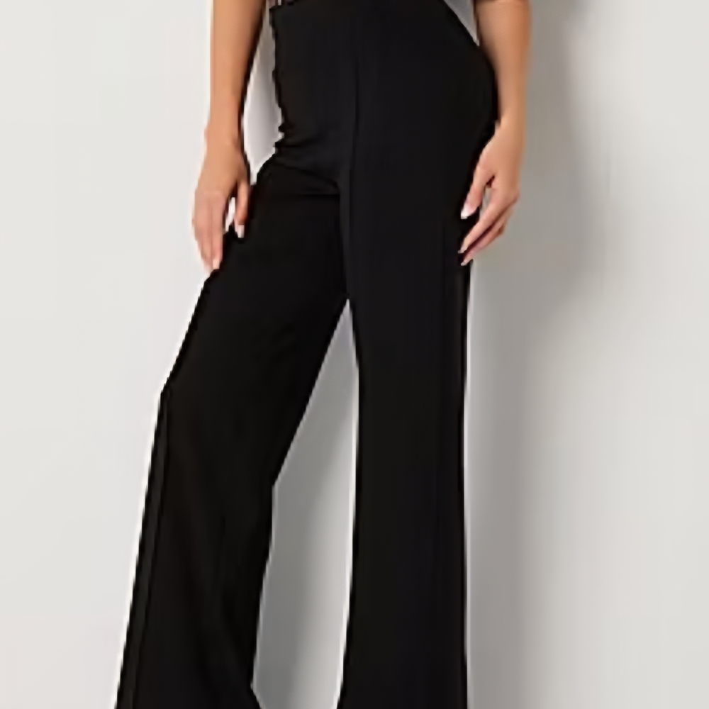 BOLD elements Black Wide-Leg Women's Pants